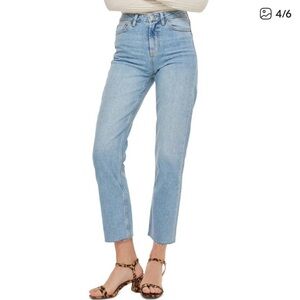 NWOT TopShop Raw Hem Crop Straight Leg Jeans